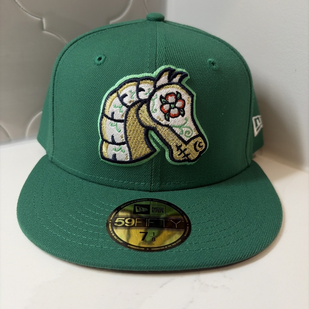 New Era Charlotte Knights Copa MiLB 59FIFTY Green Fitted Hat Size 7 1/8